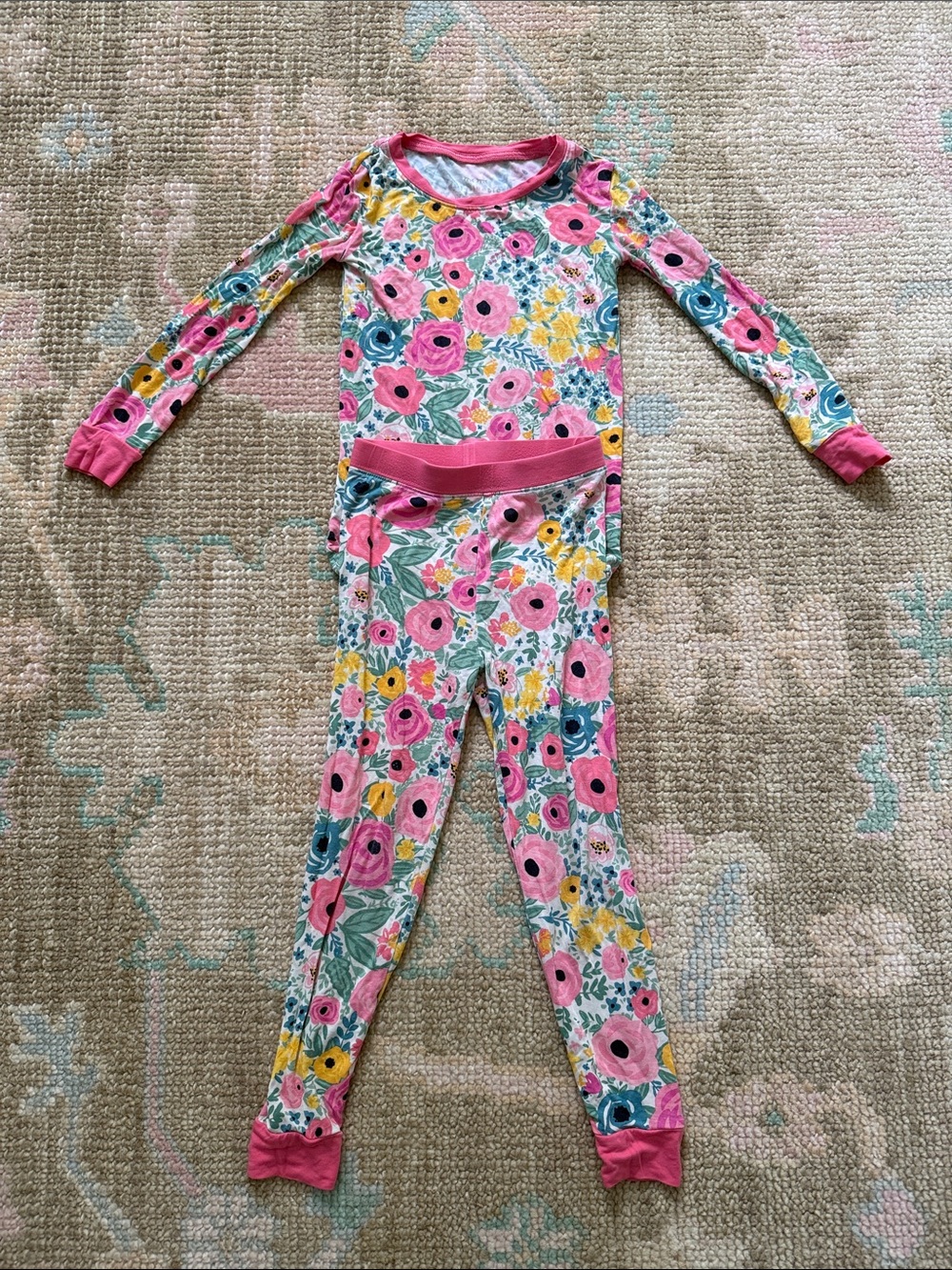 Little Sleepies Kids Floral Pink Long-Sleeve Pajama Set